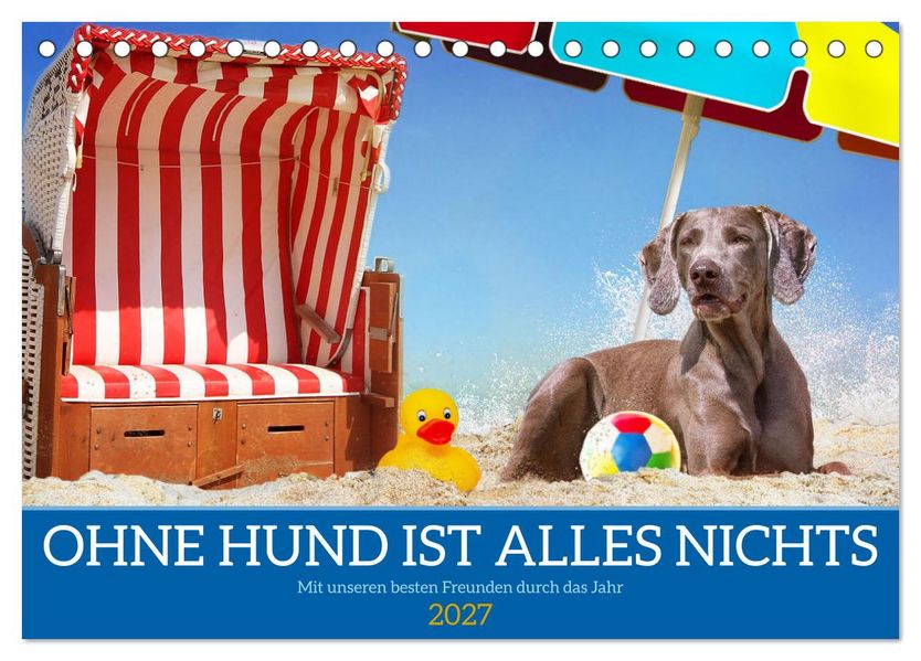 Ohne Hund ist alles nichts - Mit unseren besten Freunden durch das Jahr (Tischkalender 2027 DIN A5 quer) CALVENDO Monatskalender