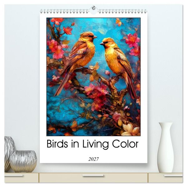 Birds in Living Color (High Quality Premium Wall Calendar 2027 DIN A2 portrait)CALVENDO 12 Month Wall Calendar