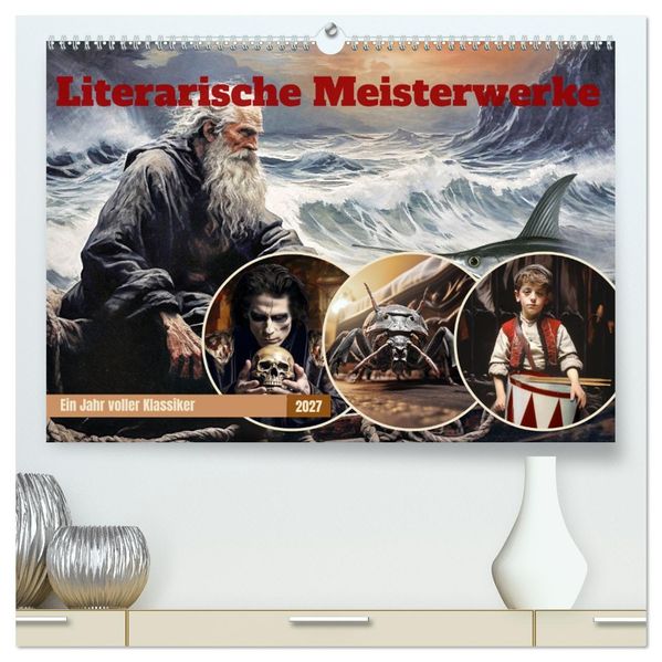 Literarische Meisterwerke (hochwertiger Premium Wandkalender 2027 DIN A2 quer) Kunstdruck in Hochglanz