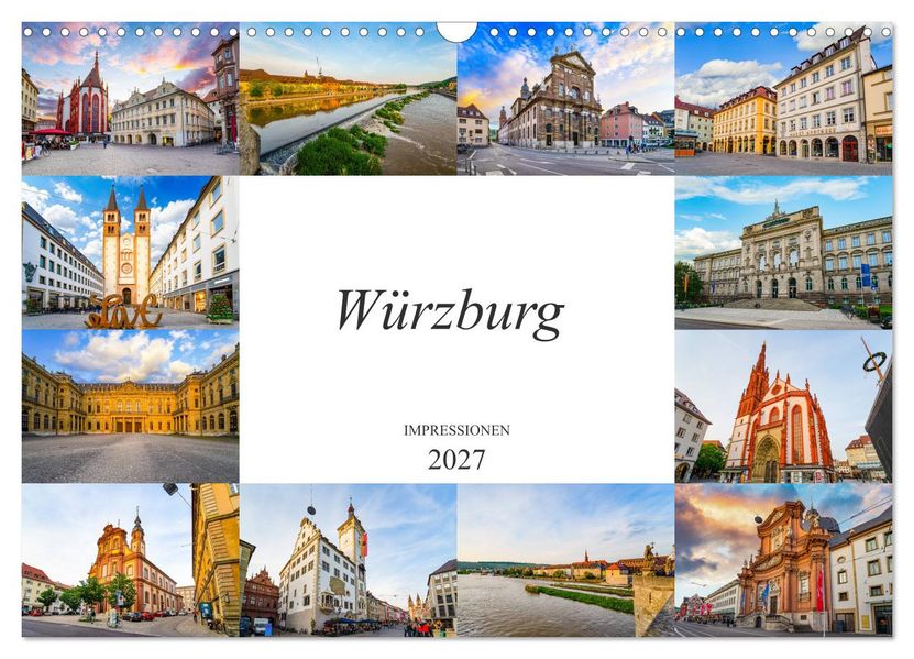 Würzburg Impressionen (Wandkalender 2027 DIN A3 quer) CALVENDO Monatskalender