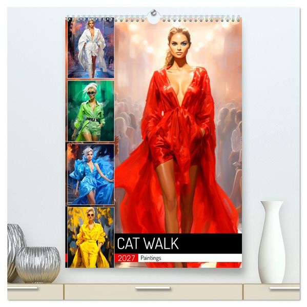 Cat Walk. Paintings (hochwertiger Premium Wandkalender 2027 DIN A2 hoch) Kunstdruck in Hochglanz