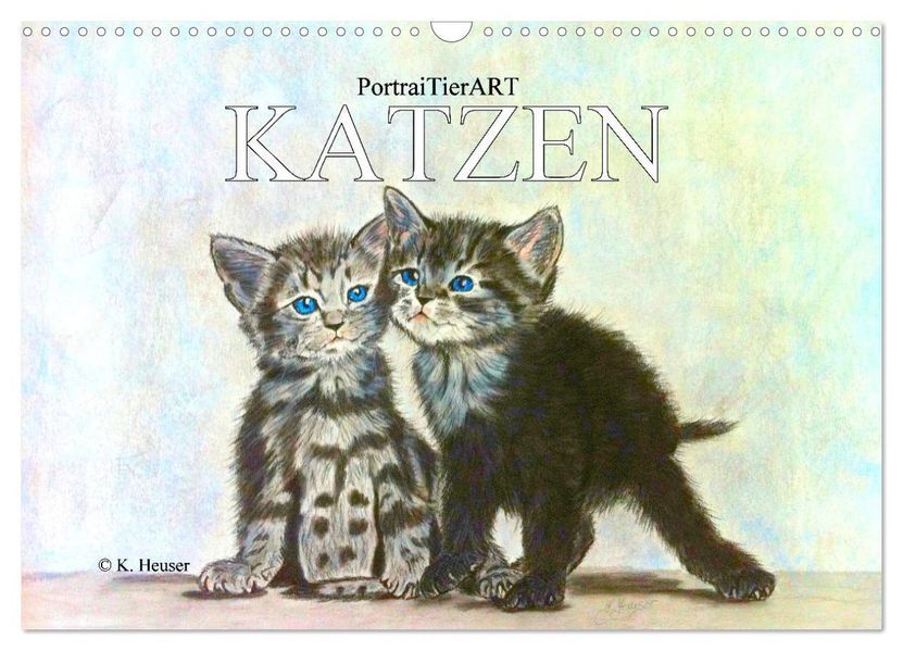 KATZEN PortraiTierART (Wandkalender 2027 DIN A3 quer) CALVENDO Monatskalender