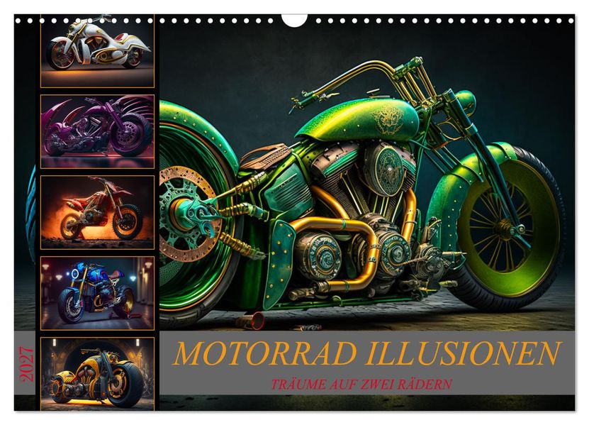 Motorrad illusionen (Wandkalender 2027 DIN A3 quer) CALVENDO Monatskalender