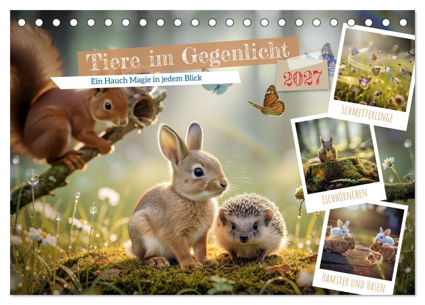Tiere im Gegenlicht (Tischkalender 2027 DIN A5 quer) CALVENDO Monatskalender