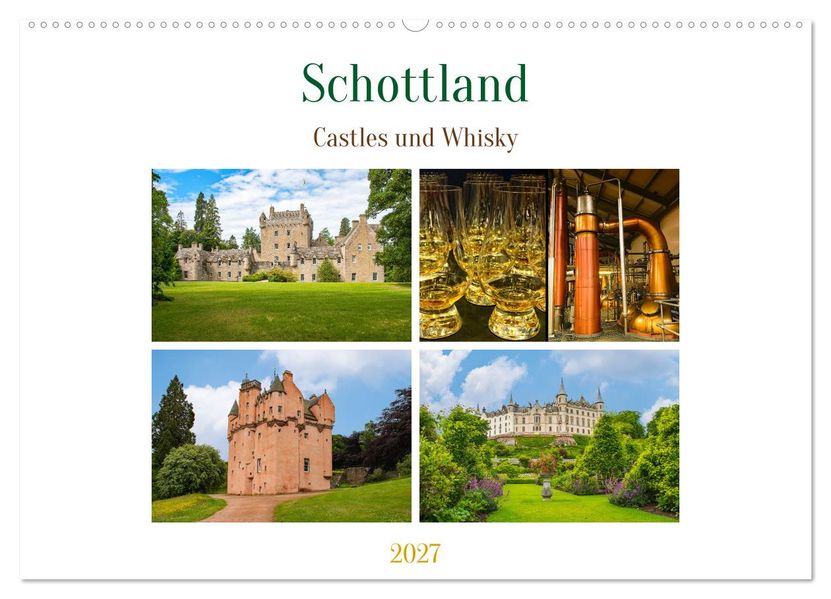 Schottland - Castles und Whisky (Wandkalender 2027 DIN A2 quer) CALVENDO Monatskalender