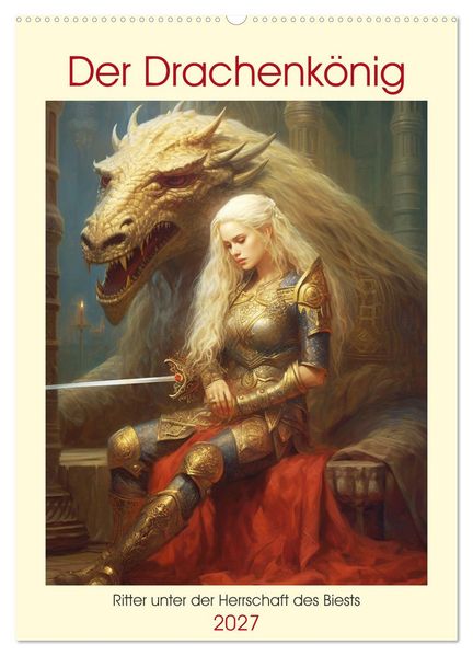 Der Drachenkönig. Ritter unter der Herrschaft des Biests (Wandkalender 2027 DIN A2 hoch) CALVENDO Monatskalender