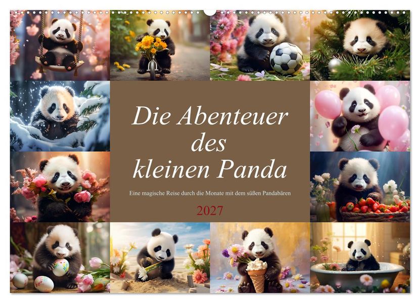Die Abenteuer des kleinen Panda (Wandkalender 2027 DIN A2 quer) CALVENDO Monatskalender