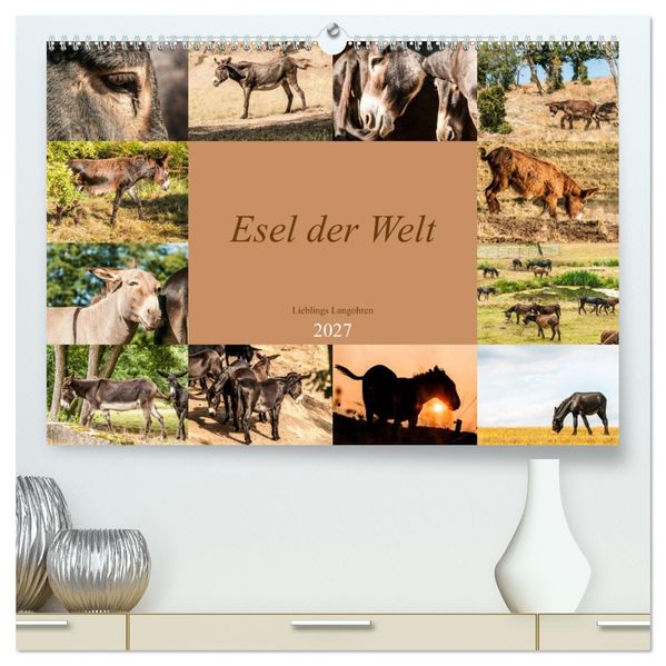 Esel der Welt - Lieblings Langohren (hochwertiger Premium Wandkalender 2027 DIN A2 quer) Kunstdruck in Hochglanz