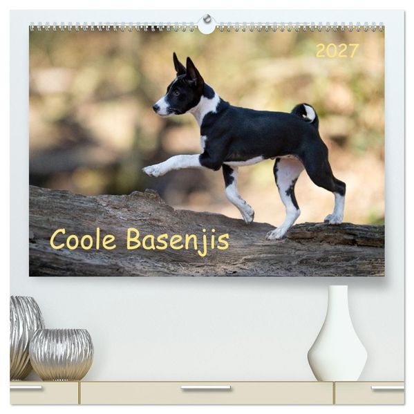 Coole Basenjis (hochwertiger Premium Wandkalender 2027 DIN A2 quer) Kunstdruck in Hochglanz