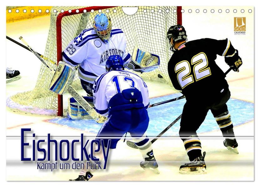 Eishockey - Kampf um den Puck (Wandkalender 2027 DIN A4 quer) CALVENDO Monatskalender