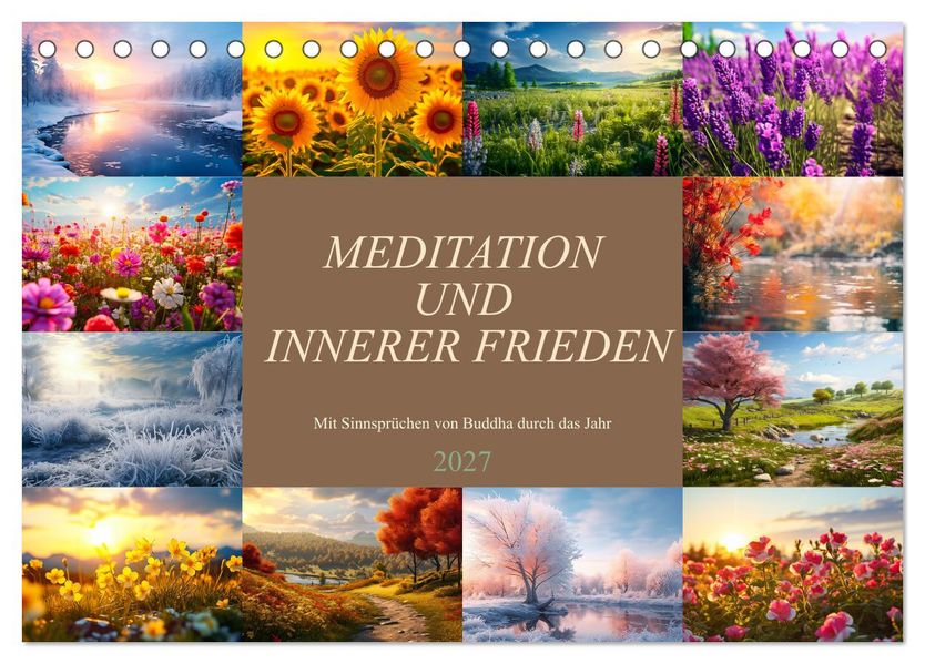 Meditation und innerer Frieden (Tischkalender 2027 DIN A5 quer) CALVENDO Monatskalender