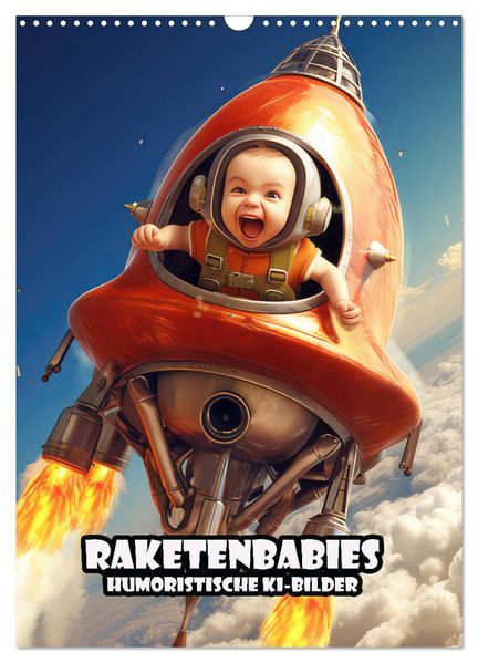 Raketenbabies - Humoristische KI-Bilder (Wandkalender 2027 DIN A3 hoch) CALVENDO Monatskalender