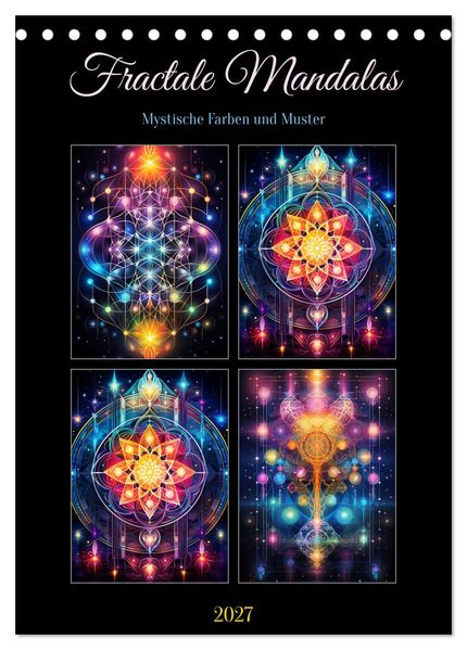 Fractale Mandalas (Tischkalender 2027 DIN A5 hoch) CALVENDO Monatskalender