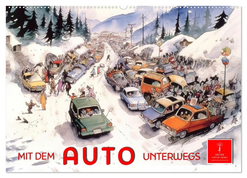 Mit dem Auto unterwegs (Wandkalender 2027 DIN A2 quer) CALVENDO Monatskalender