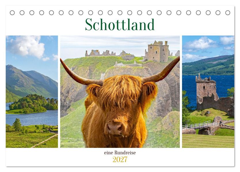 Schottland - eine Rundreise (Tischkalender 2027 DIN A5 quer) CALVENDO Monatskalender