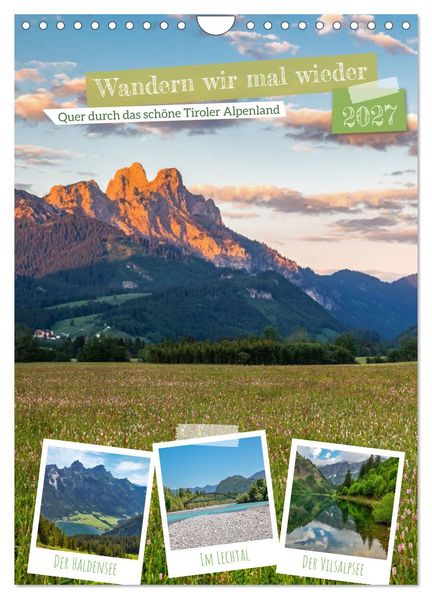 Wandern wir mal wieder (Wandkalender 2027 DIN A4 hoch) CALVENDO Monatskalender