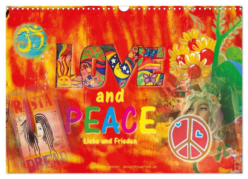 Love and Peace Liebe und Frieden (Wandkalender 2027 DIN A3 quer) CALVENDO Monatskalender