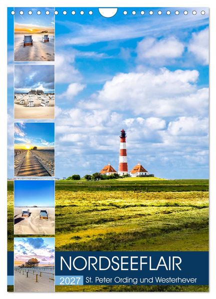 NORDSEEFLAIR - St. Peter Ording und Westerhever (Wandkalender 2027 DIN A4 hoch) CALVENDO Monatskalender