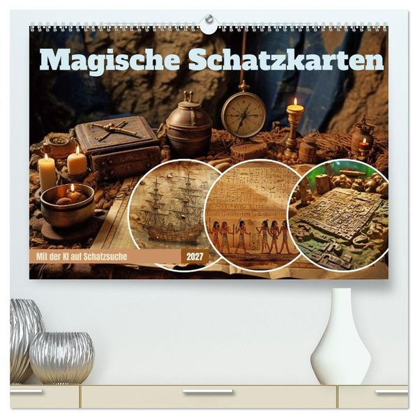 Magische Schatzkarten (hochwertiger Premium Wandkalender 2027 DIN A2 quer) Kunstdruck in Hochglanz