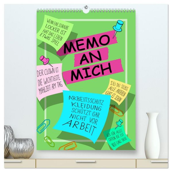 Memo an mich (hochwertiger Premium Wandkalender 2027 DIN A2 hoch) Kunstdruck in Hochglanz