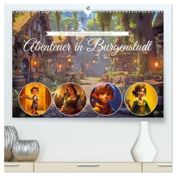 Abenteuer in Burgenstadt (hochwertiger Premium Wandkalender 2027 DIN A2 quer) Kunstdruck in Hochglanz