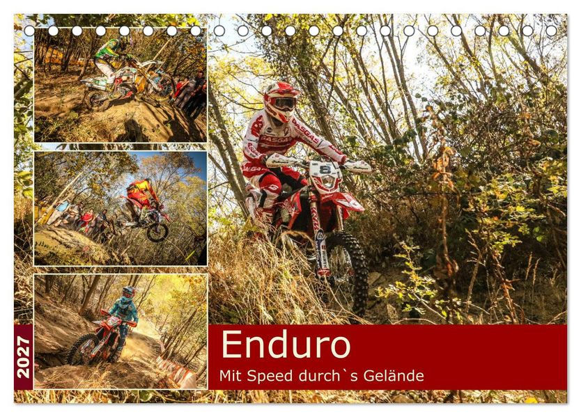 Enduro Mit Speed durch`s Gelände (Tischkalender 2027 DIN A5 quer) CALVENDO Monatskalender