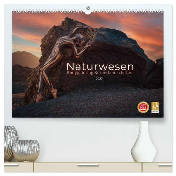 Naturwesen - Bodypainting Körperlandschaften (hochwertiger Premium Wandkalender 2027 DIN A2 quer) Kunstdruck in Hochglanz