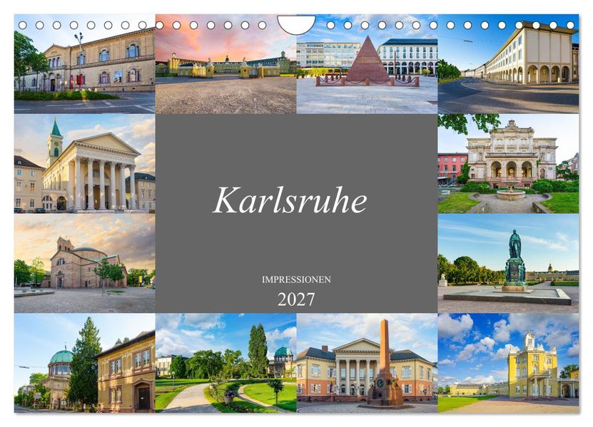 Karlsruhe Impressionen (Wandkalender 2027 DIN A4 quer) CALVENDO Monatskalender