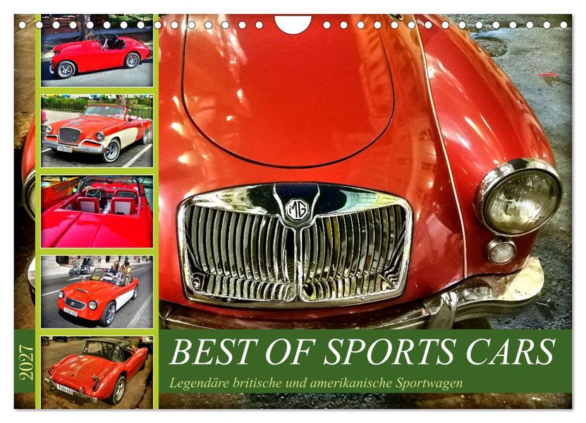 Best of Sports Cars - Legendäre britische und amerikanische Sportwagen (Wandkalender 2027 DIN A4 quer) CALVENDO Monatskalender