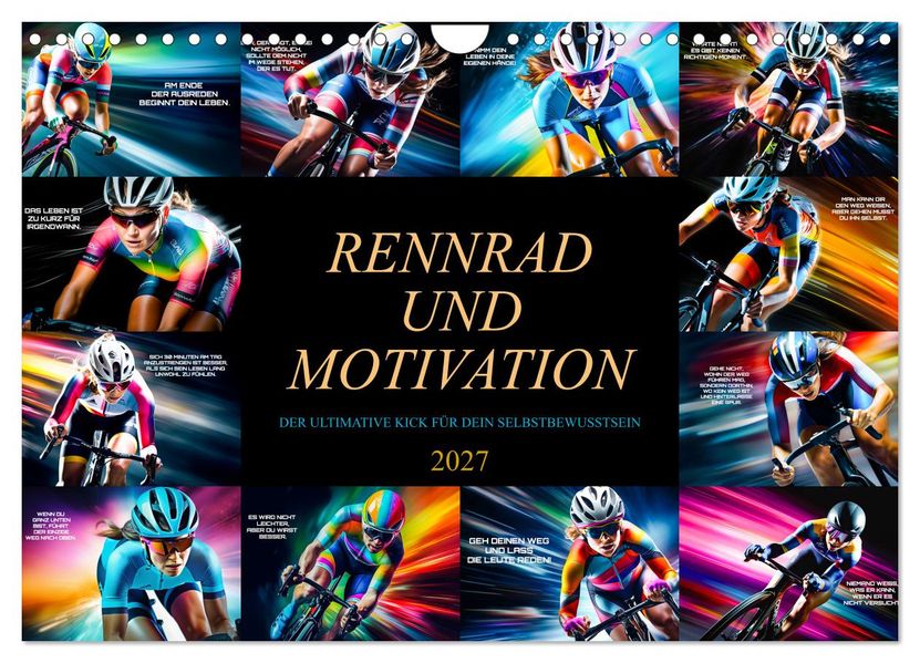 Rennrad und Motivation (Wandkalender 2027 DIN A4 quer) CALVENDO Monatskalender