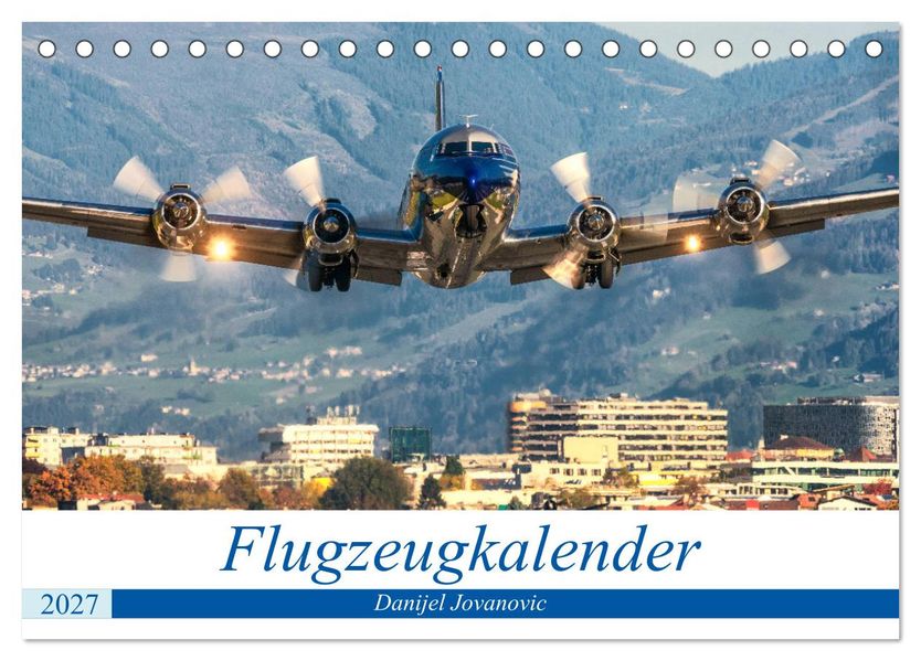 Flugzeugkalender (Tischkalender 2027 DIN A5 quer) CALVENDO Monatskalender