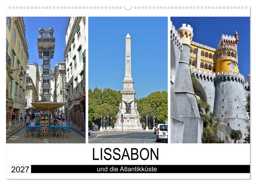 LISSABON und die Atlantikküste (Wandkalender 2027 DIN A2 quer) CALVENDO Monatskalender