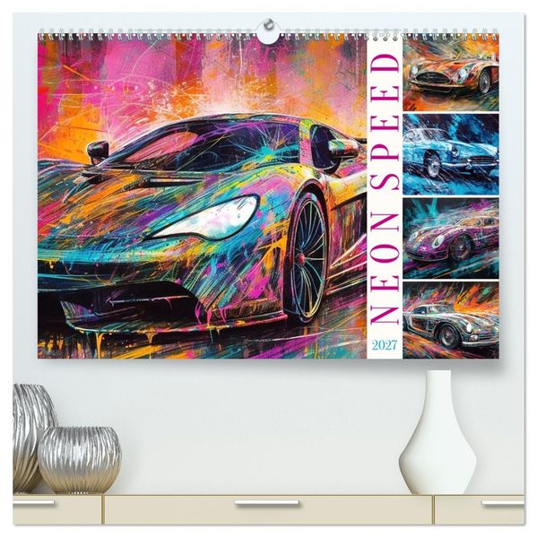 Neon Speed (hochwertiger Premium Wandkalender 2027 DIN A2 quer) Kunstdruck in Hochglanz