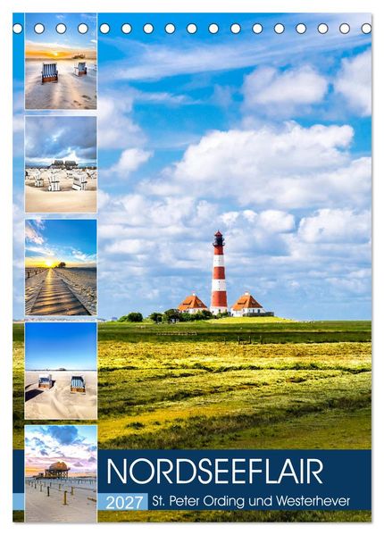 NORDSEEFLAIR - St. Peter Ording und Westerhever (Tischkalender 2027 DIN A5 hoch) CALVENDO Monatskalender