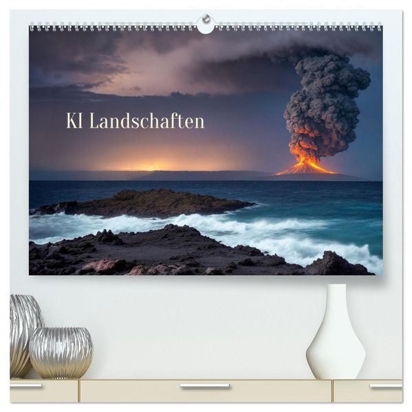 KI Landschaften (hochwertiger Premium Wandkalender 2027 DIN A2 quer) Kunstdruck in Hochglanz