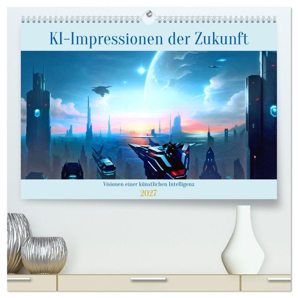 KI-Impressionen der Zukunft (hochwertiger Premium Wandkalender 2027 DIN A2 quer) Kunstdruck in Hochglanz