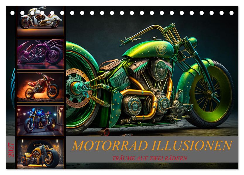 Motorrad illusionen (Tischkalender 2027 DIN A5 quer) CALVENDO Monatskalender