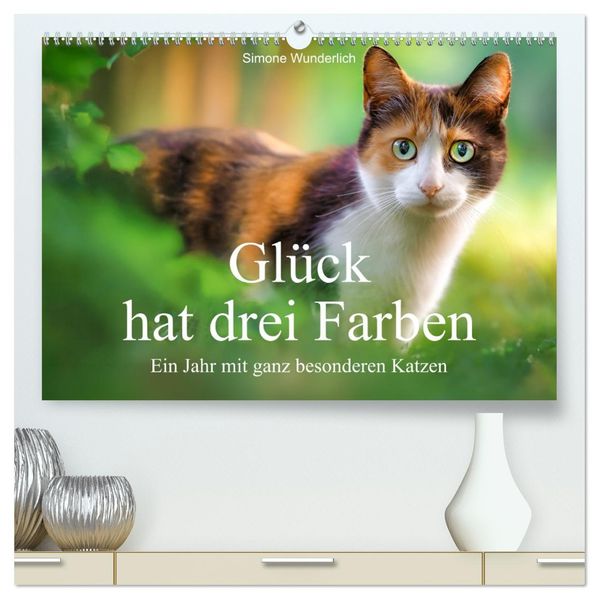 Glück hat drei Farben - ein Jahr mit ganz besonderen Katzen (hochwertiger Premium Wandkalender 2027 DIN A2 quer) Kunstdruck in Hochglanz