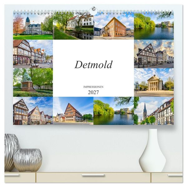 Detmold Impressionen (hochwertiger Premium Wandkalender 2027 DIN A2 quer) Kunstdruck in Hochglanz