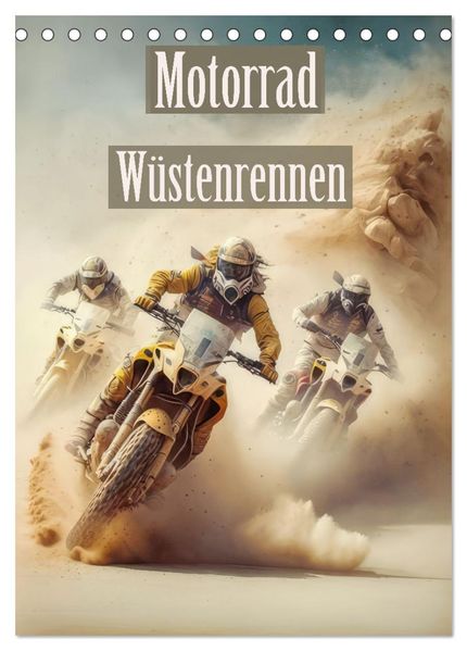 Motorrad Wüstenrennen (Tischkalender 2027 DIN A5 hoch) CALVENDO Monatskalender