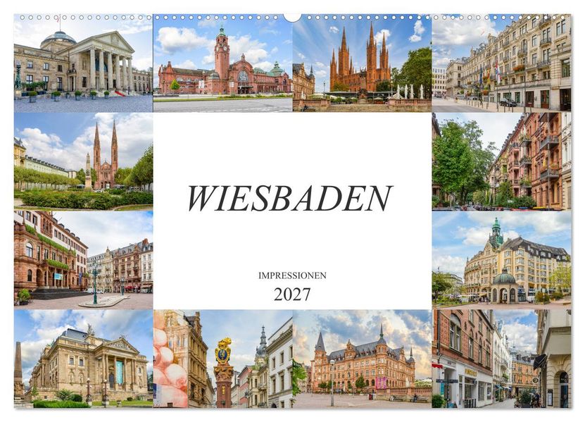 Wiesbaden Impressionen (Wandkalender 2027 DIN A2 quer) CALVENDO Monatskalender