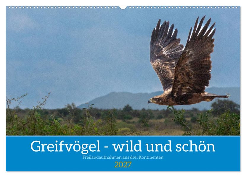 Greifvögel - wild und schön (Wandkalender 2027 DIN A2 quer) CALVENDO Monatskalender