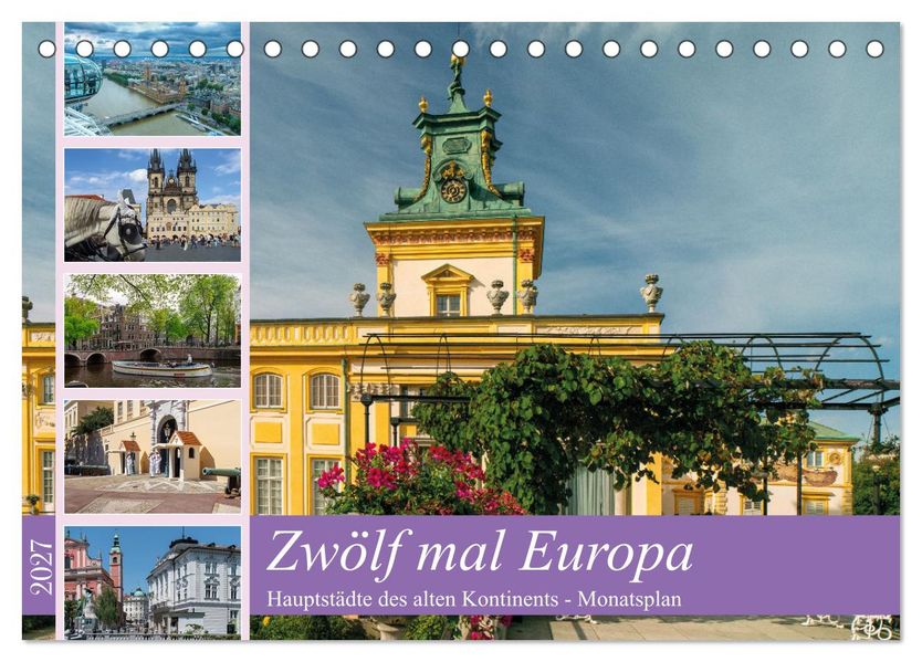 Zwölf mal Europa (Tischkalender 2027 DIN A5 quer) CALVENDO Monatskalender