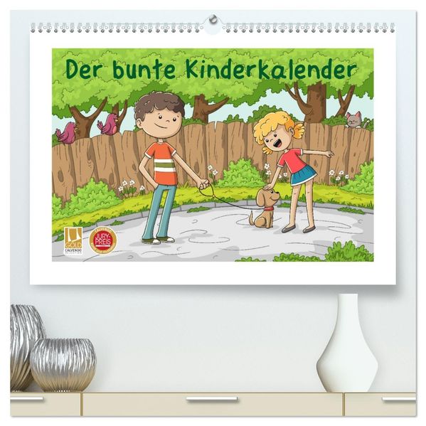 Der bunte Kinderkalender (hochwertiger Premium Wandkalender 2027 DIN A2 quer) Kunstdruck in Hochglanz