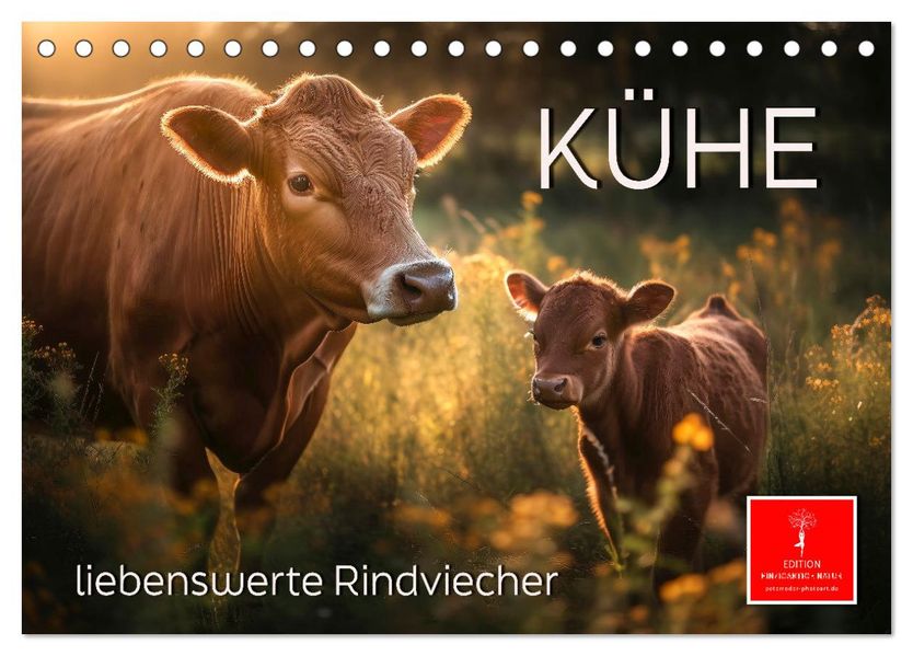 Kühe - liebenswerte Rindviecher (Tischkalender 2027 DIN A5 quer) CALVENDO Monatskalender