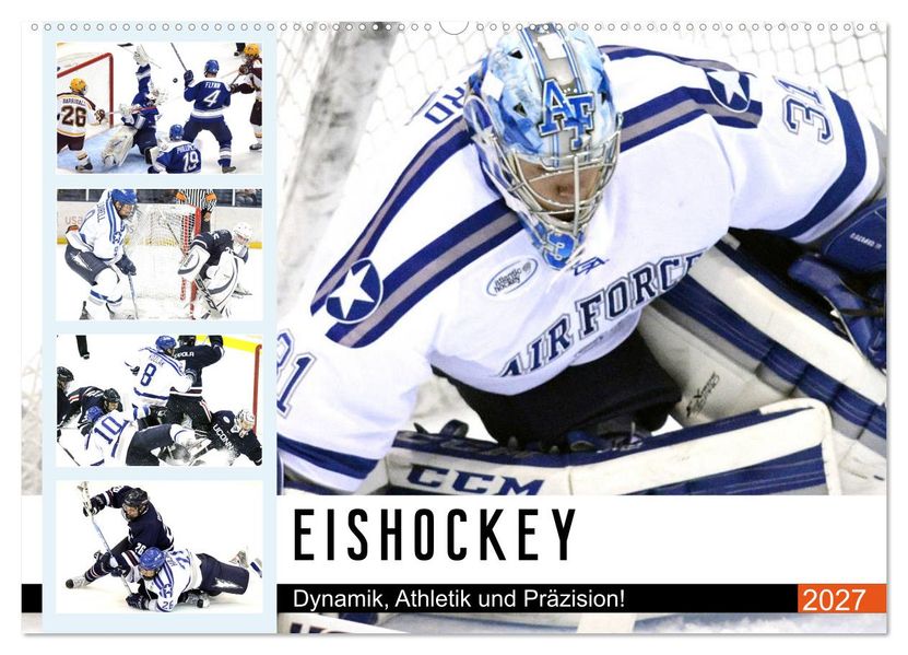 Eishockey. Dynamik Athletik und Präzision! (Wandkalender 2027 DIN A2 quer) CALVENDO Monatskalender