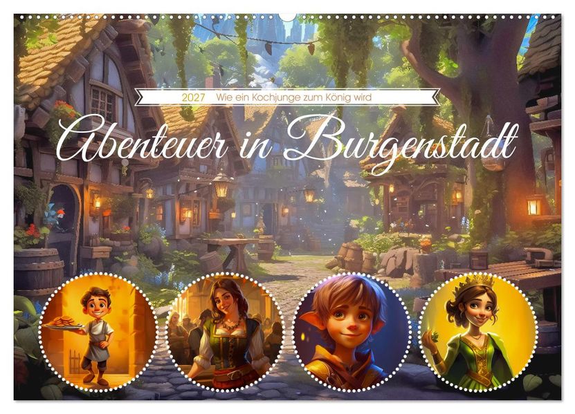 Abenteuer in Burgenstadt (Wandkalender 2027 DIN A2 quer) CALVENDO Monatskalender
