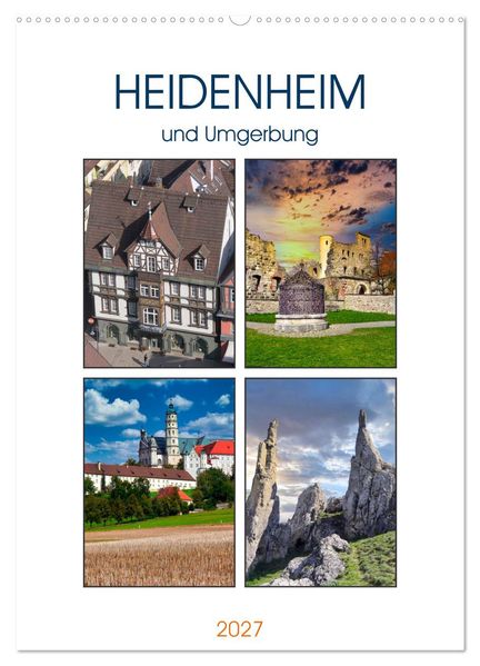 Heidenheim und Umgebung (Wandkalender 2027 DIN A2 hoch) CALVENDO Monatskalender