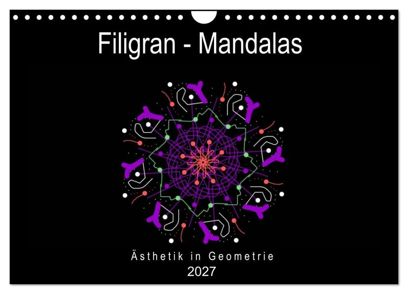 Filigran - Mandalas (Wandkalender 2027 DIN A4 quer) CALVENDO Monatskalender