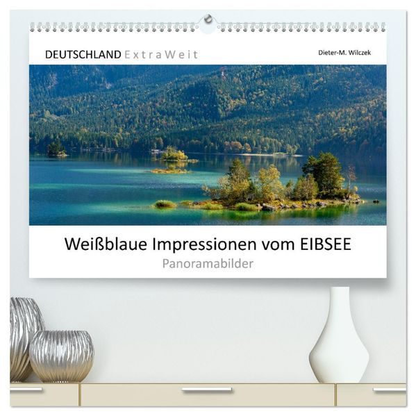 Weißblaue Impressionen vom Eibsee (hochwertiger Premium Wandkalender 2027 DIN A2 quer) Kunstdruck in Hochglanz